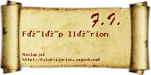 Fülöp Ilárion névjegykártya